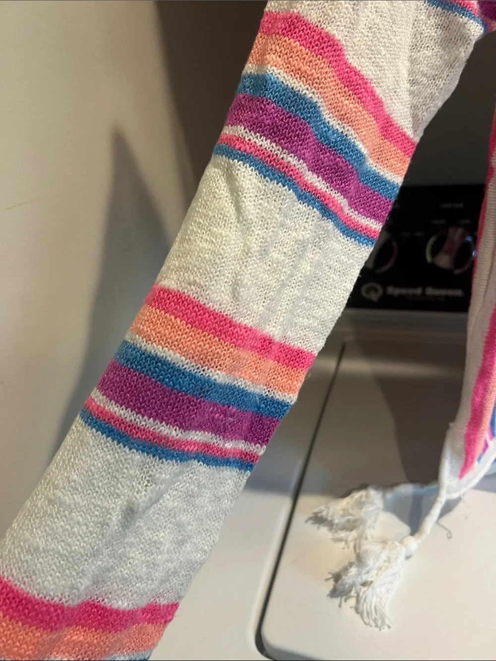 Lily Pulitzer Striped Lightweight Knit Sweater in Cream with Pink & Blue Stripes - Picture 4 of 5